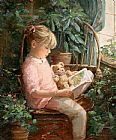 Sally Swatland Famous Paintings - Reading with 'Oatmeal'